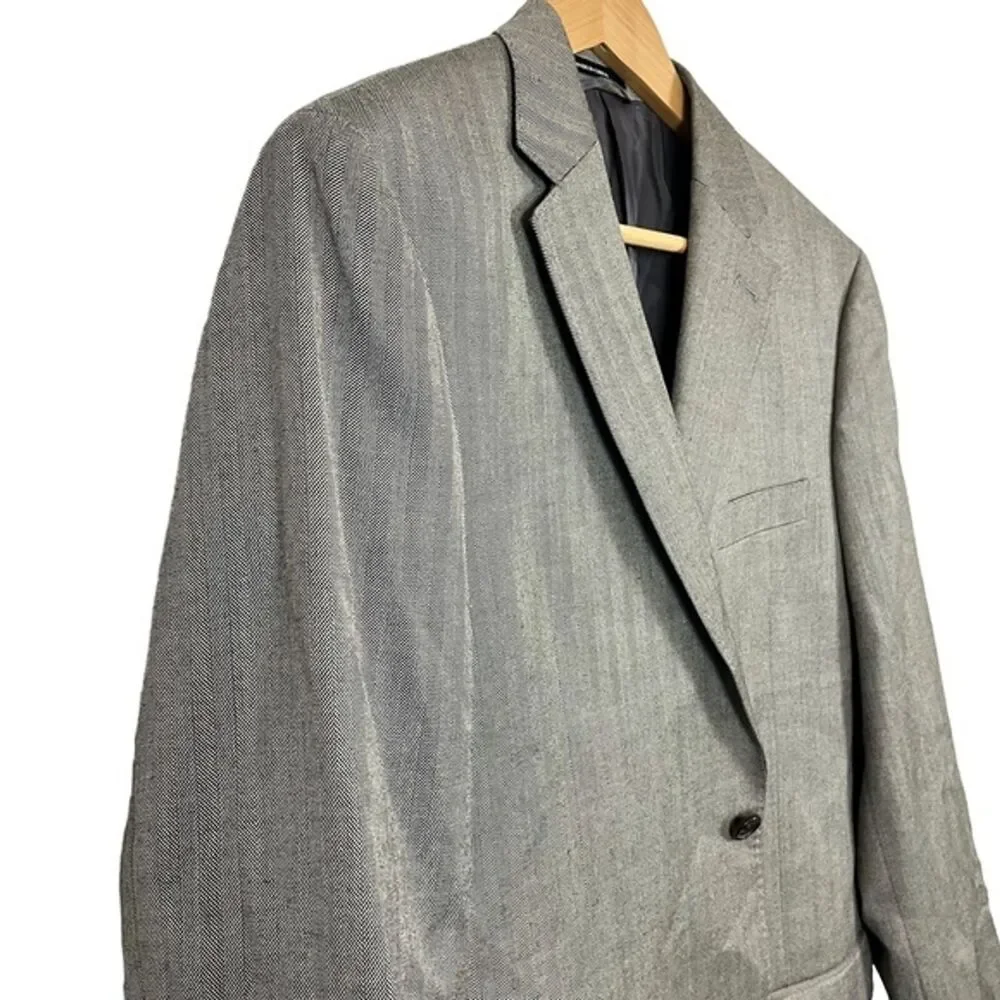 Lauren Ralph Lauren Slim Men's Herringbone Silk Wool 2 Button Blazer Jacket 40 L